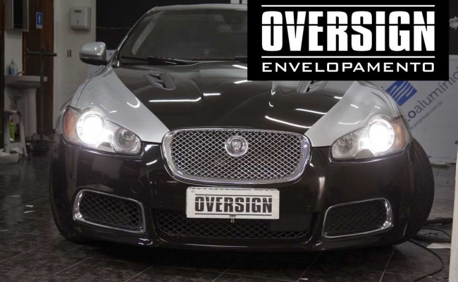 Jaguar XFR Envelopado preto, Jaguar envelopado, Jaguar oversign, Jaguar black piano (54)