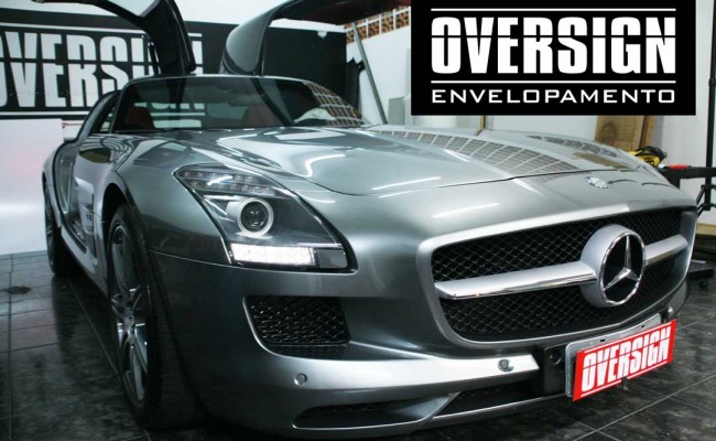 Mercedes SLS, Mercedes SLS envelopada, SLS envelopada, SLS porta de gaivota, oversign (7)