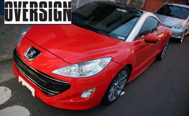 Peugeot RCZ, Peugeot RCZ vermelho, rcz envelopado, oversign, (19)