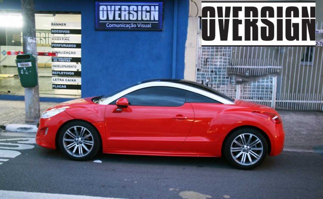 Peugeot RCZ, Peugeot RCZ vermelho, rcz envelopado, oversign, (20)