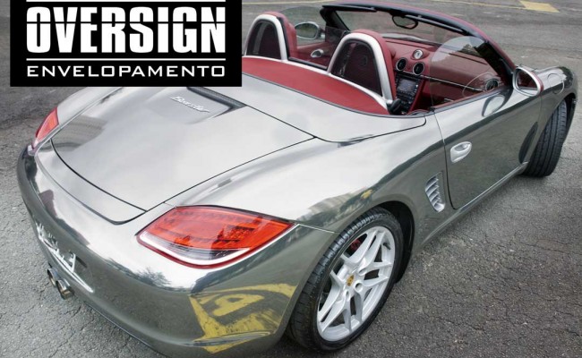 Porsche Boxster S cromada, Porsche cromada, porsche black chromo, avery dennison, adesivo cromado, carro cromado, oversign, (51)