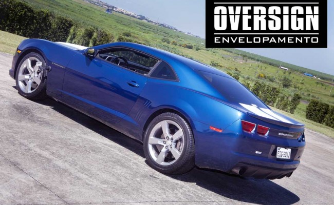 Camaro Azul, Camaro envelopado, Avery Dennison, OVERSIGN, wrapping, supreme wrapping, camaro, chevrolet, wrapping camaro, dark blue (80)