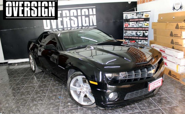 Camaro SS, Camaro SS preto, Camaro Preto, Camaro envelopado, Camaro aço escovado, Black Brushed Metallic, Oversign, (01)