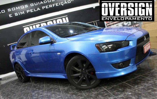 Lancer Azul Metalico envelopamento OVERSIGN