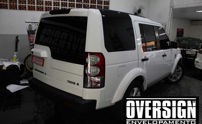 Land Rover Discovery 4, envelopamento branco, adesivo alto brilho, envelopamento de carros, carros de luxo, range rover, evoque, sport, vogue, oversign, (16)