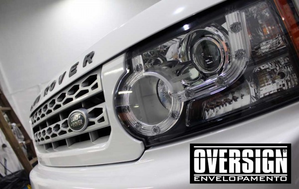 Land Rover Discovery 4 envelopamento Branco super Brilho.