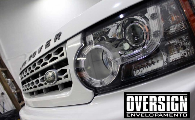 Land Rover Discovery 4, envelopamento branco, adesivo alto brilho, envelopamento de carros, carros de luxo, range rover, evoque, sport, vogue, oversign, (26)