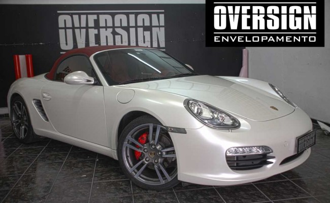 Porsche branco pérola, porsche, boxster, boxster s, porsche oversign, white pearlescent, wrapping car, envelopamento, carros de luxo, oversign, (01)