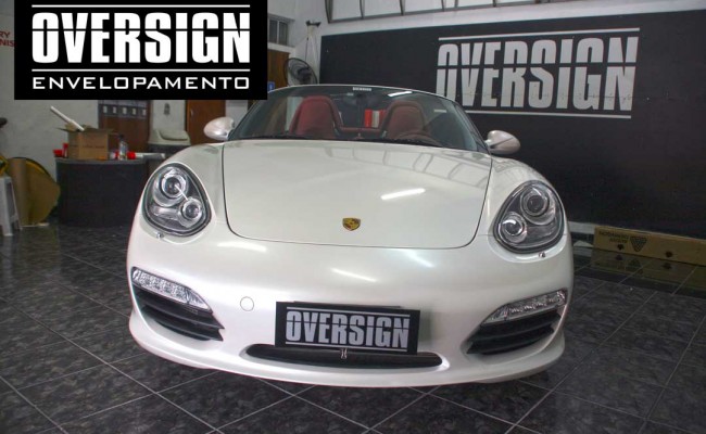 Porsche branco pérola, porsche, boxster, boxster s, porsche oversign, white pearlescent, wrapping car, envelopamento, carros de luxo, oversign, (22)