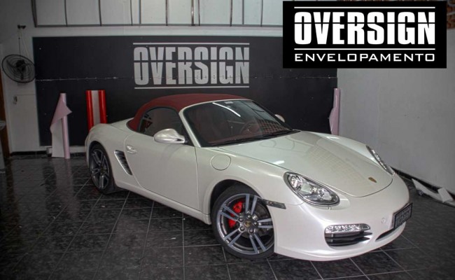 Porsche branco pérola, porsche, boxster, boxster s, porsche oversign, white pearlescent, wrapping car, envelopamento, carros de luxo, oversign, (28)