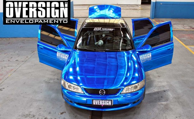 envelopamento cromado, cromado azul, cromado prata, lamborghini cromada, carro cromado, vectra cromado, vectra azul cromado, oversign, (18)