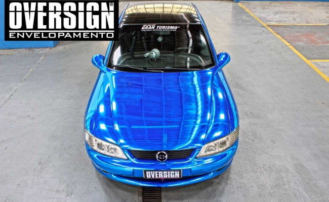 envelopamento cromado, cromado azul, cromado prata, lamborghini cromada, carro cromado, vectra cromado, vectra azul cromado, oversign, (6)