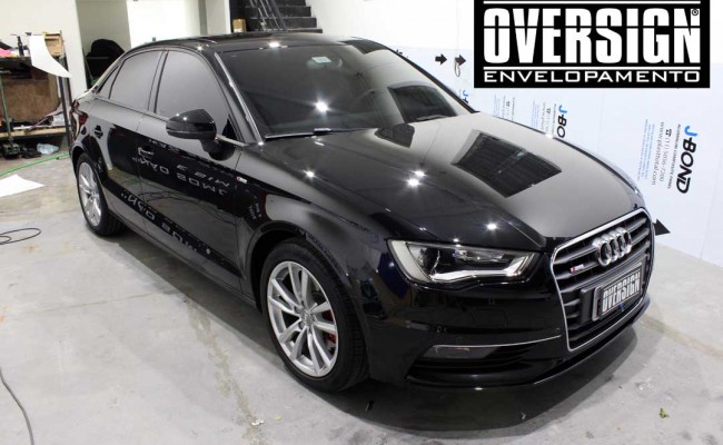 Audi A3 S-line, A3, S-line, Avery, Avery Dennison, Supreme wrapping film, Charcoal metallic, envelopamento de carros, cinza fosco, oversign, Vannucchi, Sid Signs, (7)