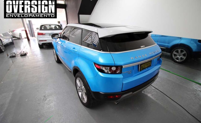 Evoque, azul, evoque azul, land rover, bahama blue, ceramic pro, proteção pintura, oversign, ceramicpro, envelopamento, evoque azul claro, (35)