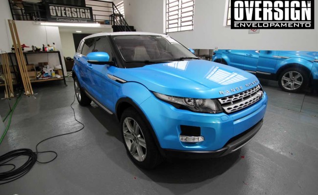 Evoque, azul, evoque azul, land rover, bahama blue, ceramic pro, proteção pintura, oversign, ceramicpro, envelopamento, evoque azul claro, (38)