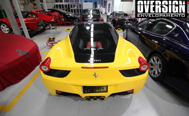 Ferrari F458, ferrari amarela, ferrari black piano, ferrari teto black piano, adesivo black piano, envelopamento de teto, adesivo teto, oversign, Ceramic pro, (21)