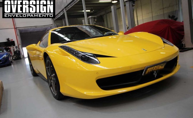 Ferrari F458, ferrari amarela, ferrari black piano, ferrari teto black piano, adesivo black piano, envelopamento de teto, adesivo teto, oversign, Ceramic pro, (5)