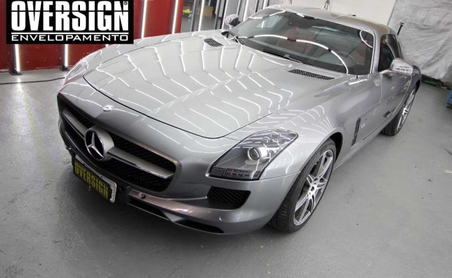 Mercedes SLS AMG, ENvelopamento, preto fosco, black satin, oversign, ferrari, porsche, Lamborghini, Maserati, Levante, envelopamento de carros, teto black piano, (01 (1)