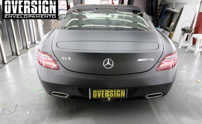 Mercedes SLS AMG, ENvelopamento, preto fosco, black satin, oversign, ferrari, porsche, Lamborghini, Maserati, Levante, envelopamento de carros, teto black piano, (01 (23)