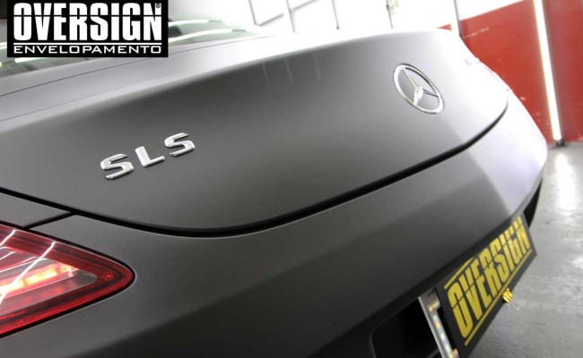 Mercedes SLS AMG, ENvelopamento, preto fosco, black satin, oversign, ferrari, porsche, Lamborghini, Maserati, Levante, envelopamento de carros, teto black piano, (01 (28)