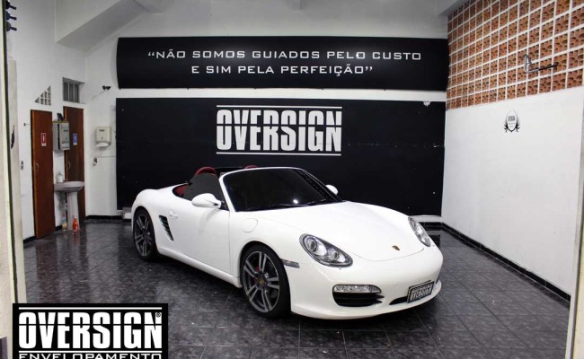 Porsche Branco, Porsche Boxster S Envelopada, envelopamento, adesivo branco, avery supreme wrapping film, oversign, casa verde, (20)