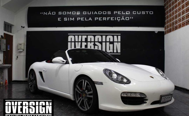 Porsche Branco, Porsche Boxster S Envelopada, envelopamento, adesivo branco, avery supreme wrapping film, oversign, casa verde, (22)