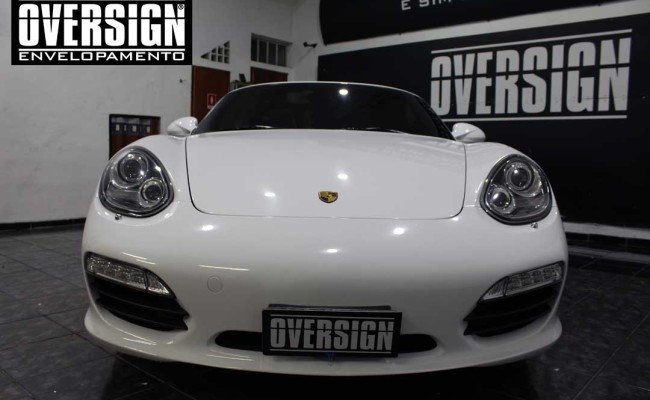 Porsche Branco, Porsche Boxster S Envelopada, envelopamento, adesivo branco, avery supreme wrapping film, oversign, casa verde, (32)