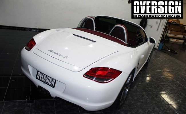 Porsche Branco, Porsche Boxster S Envelopada, envelopamento, adesivo branco, avery supreme wrapping film, oversign, casa verde, (39)