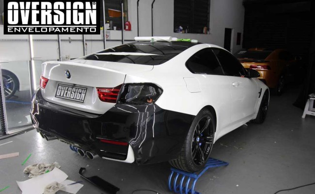 BMW M4 branco pérola, Hexis, Avery Dennison, Sid signs, oversign, envelopamento de carro, M4, f82 (20)