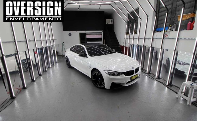 BMW M4 branco pérola, Hexis, Avery Dennison, Sid signs, oversign, envelopamento de carro, M4, f82 (25)