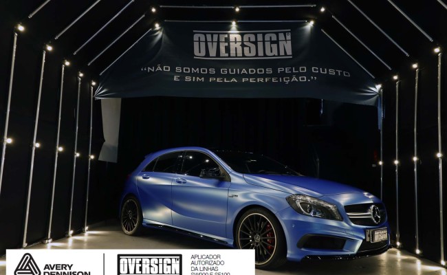 Mercedes A45 amg, AMG, a45, novo a45, wave blue, envelopamento, envelopamento de carros, carros de luxo, divena mercedes, oversign, (45)