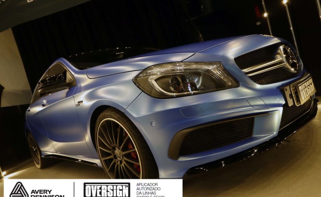 Mercedes A45 amg, AMG, a45, novo a45, wave blue, envelopamento, envelopamento de carros, carros de luxo, divena mercedes, oversign, (46)