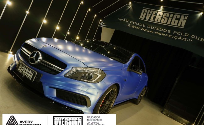 Mercedes A45 amg, AMG, a45, novo a45, wave blue, envelopamento, envelopamento de carros, carros de luxo, divena mercedes, oversign, (50)