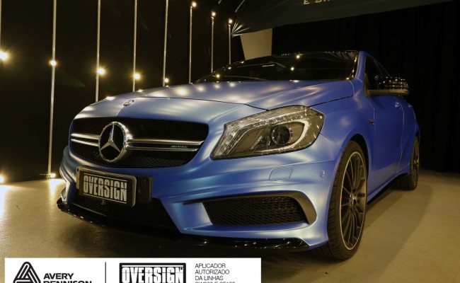 Mercedes A45 amg, AMG, a45, novo a45, wave blue, envelopamento, envelopamento de carros, carros de luxo, divena mercedes, oversign, (51)