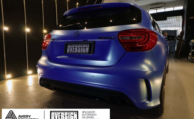 Mercedes A45 amg, AMG, a45, novo a45, wave blue, envelopamento, envelopamento de carros, carros de luxo, divena mercedes, oversign, (54)