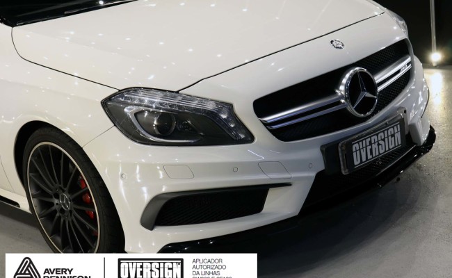 Mercedes A45 amg, AMG, a45, novo a45, wave blue, envelopamento, envelopamento de carros, carros de luxo, divena mercedes, oversign, (6)